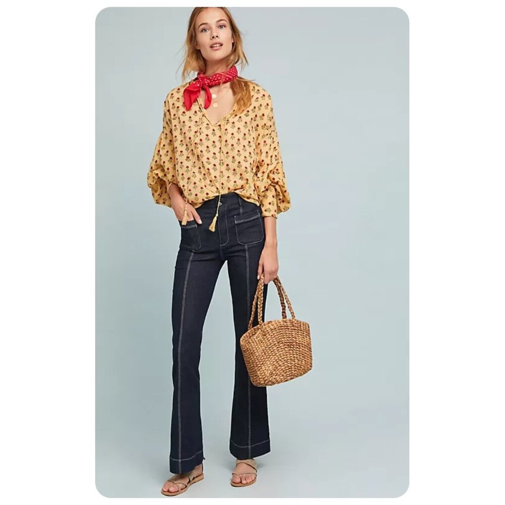 * Anthropologie PIlcro & The Letterpress High-Rise Flare Jeans sz 25